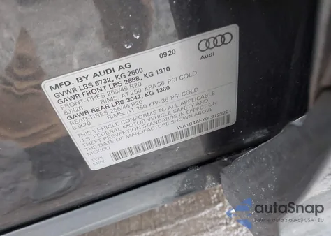 2020 Audi Sq5 Premium Plus Tfsi Quattro Tiptronic z USA, uszkodzony, nr VIN WA1B4AFY0L2123221